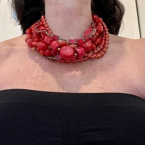 Vintage Signature Barerra Coral and Bead Necklace